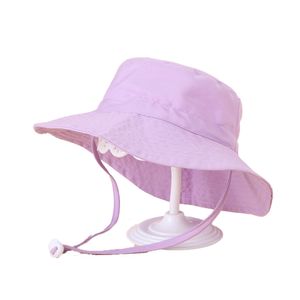 Sonnenhüte mit breiter Krempe für Babys und Kleinkinder UPF 50+ Sonnenschutz Bucket Cap Niedlicher verstellbarer Hut,Weiße