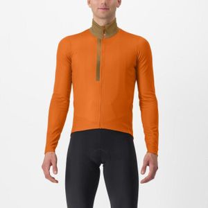 CASTELLI Langarm Fahrradtrikot für den Winter - ENTRATA THERMAL - Orange XL