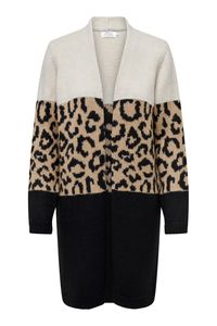 Only ONLJADE ANIMAL LS CARDIGAN CC KNT Moonbeam/Black/Toasted Co M