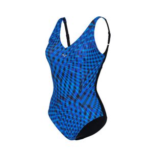 arena Badeanzug Damen BodyLift Cloe Wing Back mit C-Cup, Farbe:Blau, Größe:48