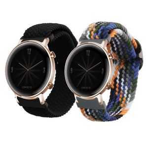 kwmobile 2x Sportarmband kompatibel mit Huawei Watch GT3 (42mm) / Watch GT2 (42mm) / Watch 2 Armband - Sport Ersatzarmband Set aus Nylon für Fitnesstracker - Schwarz Blau Gelb
