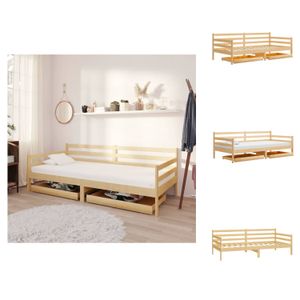 vidaXL Tagesbett mit Schubladen 90x200 cm Massivholz Kiefer -  Betten & Bettgestelle