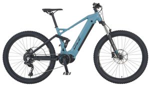 Prophete DICE 4.0 Full-Suspension E-MTB 27,5" – AEG 48V Mittelmotor 250W, bis 160 km Reichweite, Shimano Cues 10-Gang, Suntour Federgabel, Hydraulische Scheibenbremsen, MTB Memory Sattel, Grau/Schwarz