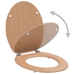 Hommie®  Toilettensitz mit Deckel MDF Bambus-Design