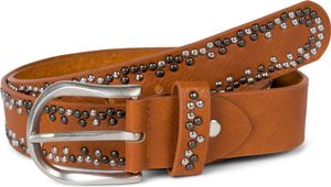 styleBREAKER Nietengürtel mit mehrfarbigen kleinen Nieten, Gürtel Kunstleder Einfarbig, kürzbar, Hüftgürtel Uni 03010071