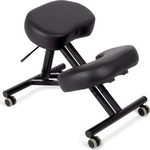 Habys Kniestuhl mit Rollen, Korrekturstuhl, Bürostuhl Computerstuhl, Orthopädischer, Sitzhocker, Kniehockerm, Höhenverstellbar, Metall, Schwarz