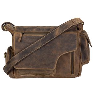 Greenburry Vintage Anglertasche / Umhängetasche 1763AM-25 Hunting Bag Leder