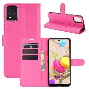 König Design Hülle kompatibel mit LG K42 Kunstleder Handyhülle - Handy Case Rosa