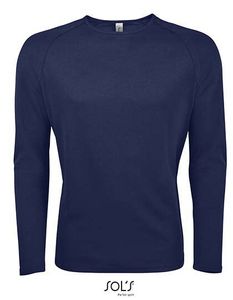 SOLS Herren T-Shirt langarm Sports Sporty 02071 Blau French Navy L