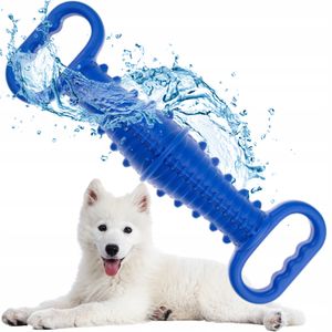 Hundespielzeug, schwimmend, quietschend, HappyPet, Wasserspielzeug für Hunde, Hundetrainingsspielzeug, Hantel, Hund apportiert Holz, blau