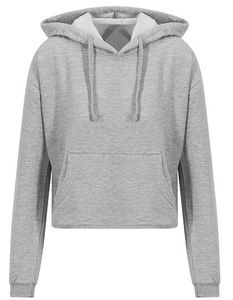 Just Hoods Damen Cropped Hoodie JH016 heather grey M