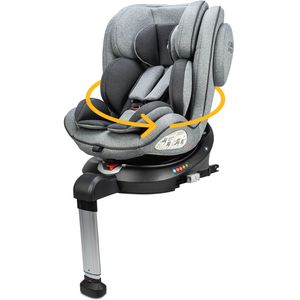 Osann Eno360 SL, drehbarer Kindersitz mit Isofix und Standfuß (0-36 kg)Reboarder - Light Grey Melange