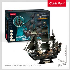Cubic Fun - 3D Puzzle Queen Annes Revenge Schiff Piratenschiff Blackbeard 1:95 LED