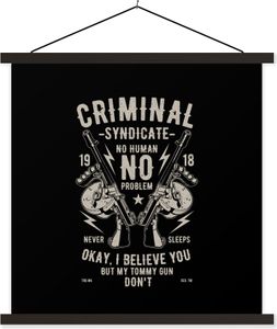 MuchoWow® Textilposter Mancave - Waffen - Vintage - Retro 60x60 cm mit schwarzem Rahmen - Posteraufhänger