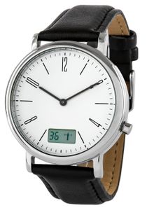Funk-Armbanduhr, Edelstahl, mit Datum + Sekundenanzeige