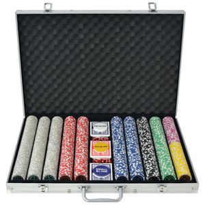 pokerová sada vidaXL s 1 000 laserovými žetony Hliník