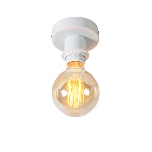 QAZQA - Modern Deckenleuchte I Deckenlampe I Lampe I Leuchte weiß - Combi I Wohnzimmer I Schlafzimmer - Stahl Rund - LED geeignet E27
