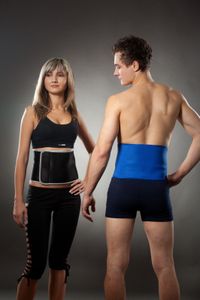 LOREY - Rückenbandage, Rückenstütze, Nierengurt, Lumbalbandage aus Neopren; Größe: S/M, Farbe: Schwarz