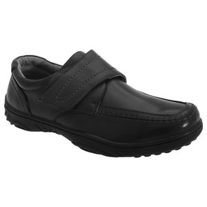 Smart Uns Herren Schuhe mit Klettverschluss, Leder DF138 (45 EUR) (Schwarz)