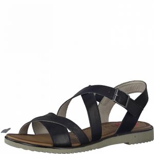 Jana 100% Comfort Leather Damen Sandal Flat Art: 8-8-28115-28 in black (schwarz) - Größe:36