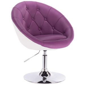 WOLTU 1 x Barsessel Loungesessel mit Lehne 2 farbig  violett+weiß