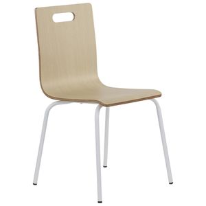 Stacionární konferenční židle WERDI A, opěrák a sedák z laminované překližky, kovový rám s práškovým nástřikem, buk/bílý