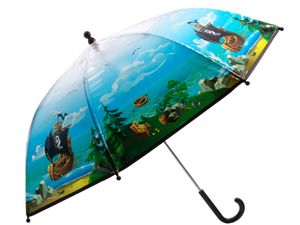 Kinder-Regenschirm transparent Piratenschiff - bb-Klostermann 53131