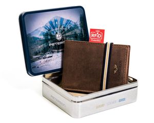 Nubukowy Portfel Męski Z Ochroną Kart Rfid Lumarko!