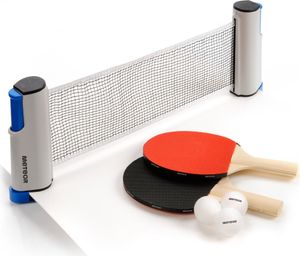 Rollnet Tischtennis-Set - Rot und Schwarz mit Schlägern und Bällen