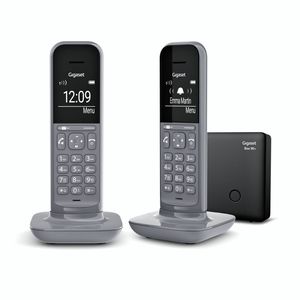 Gigaset CL390A Duo 2 schnurlose Design-Telefone mit Anrufbeantworte (DECT Telefone mit Freisprechfunktion, großem Grafik Display, leicht zu bedienen mit intuitiver Menüführung) satellite grey
