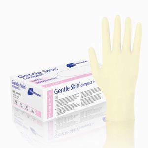 Meditrade Gentle Skin® Latexhandschuhe compact+ Einweghandschuh - M / Weiß | Packung (100 Stück)