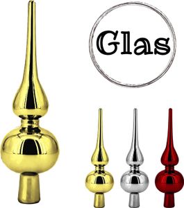 Christbaumspitze Glas Baumspitze Weihnachtsbaumspitze Baum Spitze 20cm gold