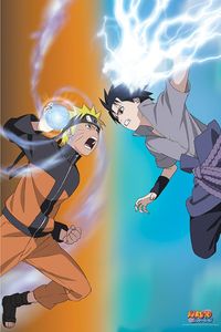 Naruto Shippuden - Naruto vs Sasuke Anime Plakat Poster Druck Grösse 61x91,5 cm