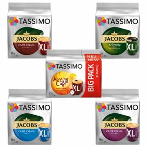 TASSIMO Vielfaltspaket XL Becherportion 5 Sorten Morning Café Mild Crema Intenso