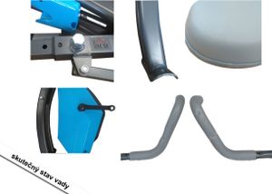 HOMCOM Heimtrainer 2-in-1 Fahrradtrainer LCD-Display klappbarer Hometrainer Trimmrad mit 8 stufig einstellbarem Magnetwiderstand und 1 Paar Spannseil Stahl Blau+Grau 97x51x115 cm