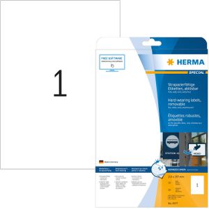 HERMA Folien Etiketten SPECIAL 210 x 297 mm ablösbar 20 Etiketten