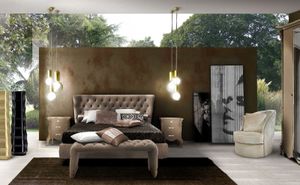 JV Möbel  Bett Polster Design Luxus Doppel Hotel Betten Schlaf Zimmer Chesterfield