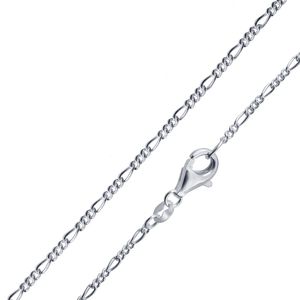 MATERIA Figarokette 925 Silber rhodiniert 1,2mm - dünne Silberkette Halskette für Frauen Herren in 40 45 50 60 70cm K47, Länge Halskette:60 cm