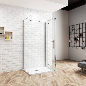 85x70cm 195cm 6mm ESG Falttür Glastür U-Form Duschkabine Scharniertür Duschtür