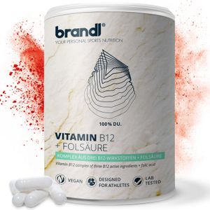 brandl® Vitamin B12 Folsäure Kapseln hochdosiert | Drei Aktivformen | Vegane Kapseln