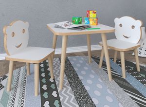 LiLuLa Babyzimmermöbel Set Tisch und Stühle weiß.