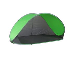 Strandmuschel Pop Up Strandzelt Grau + Grün Wetter- und Sichtschutz Zelt