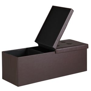 Sitztruhe faltbar Aufbewahrungsbox Truhenbank Sitzbank Sitzhocker Truhe Bank, Größe/Farbe:XL - Braun