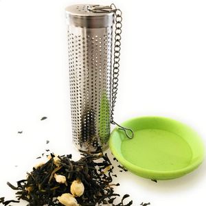 Tee Filter Sieb Teebrüher Teesieb extra feiner Teefilter aus Edelstahl geeignet für Trinkflaschen Flaschen und Flaschenhälse mit Kette Teeauflage Bajonettverschluss für Thermoskannen