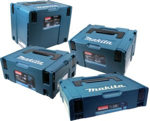 Makita Makpac Set Gr. 1 +  Gr. 2  + Gr. 3  + Gr. 4 Transportbox und Werkzeugkiste