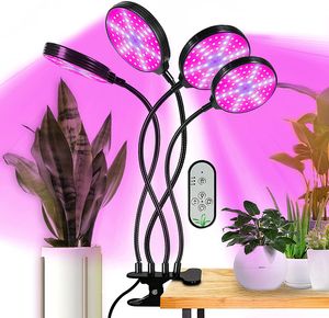 60W Pflanzenlampe LED Vollspektrum 4 Köpfe Pflanzenlicht 3 Lichtmodi Zimmerpflanzen Grow Lampe mit Timer