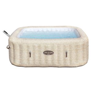 Bestway® LAY-Z-SPA® Energiespar-Whirlpool Rome AirJet™ mit App-Steuerung + integrierter UltraFit™ -Pumpeneinheit, für 7 Personen 201 x 201 x 71 cm, Sandmarmor-Optik