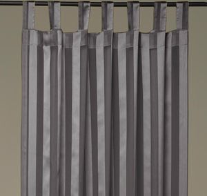 Gardine 2er Pack mit Schlaufen (Streifen, halbtransparent), Größe: 140x245cm, Farbe: Anthrazit