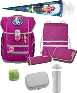 McNeill Schulranzen Set 9-teilig McOcean PUNTOPINK Meerjungfrau mit Lunch-Set und Schultüte
