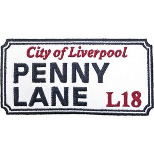 Generic - Straßenschild - Patch "Penny Lane, Liverpool Sign" RO7381 (Einheitsgröße) (Weiß/Schwarz/Rot)
